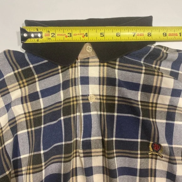 🎉2/$30 Tommy Hilfiger Vintage Plaid LongSleeve Polo Shirt Men's Large Pullover - Picture 9 of 14